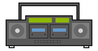 ダブルカセットCDラジオ